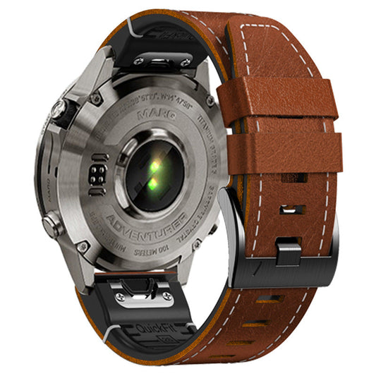 Garmin QuickFit Rubber With Leather Band